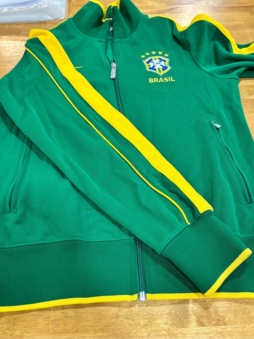 Nike Brazil CBF Soccer Full Zip Track Jacket Green Yellow Small - Picture 5 of 13